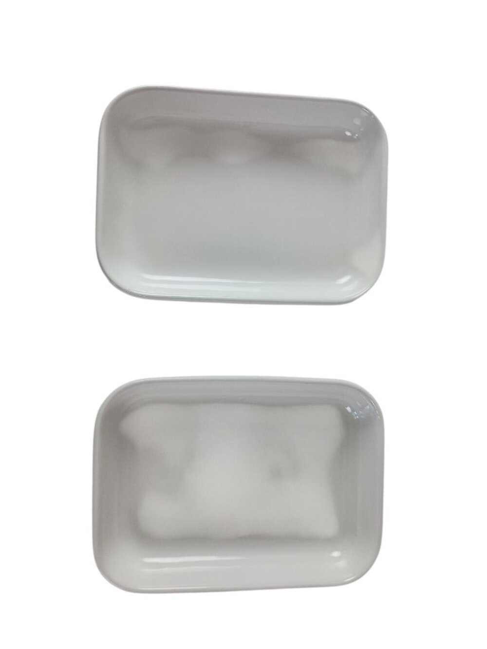 2 Pfaltzgraff 6" x 4.5" Rectangular White Snack Dish/Trays # AA 73 DI 67